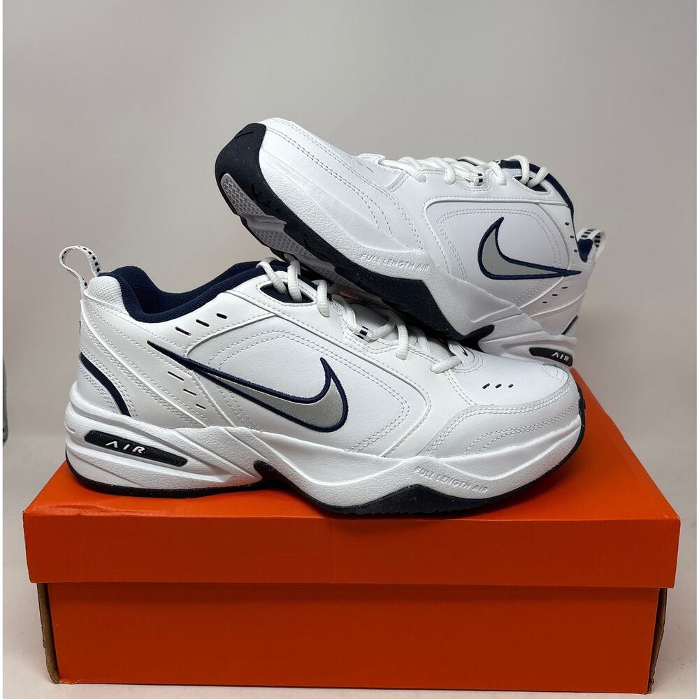 Nike Air Monarch IV Sneakers White/Navy Men's - Size 10.5
